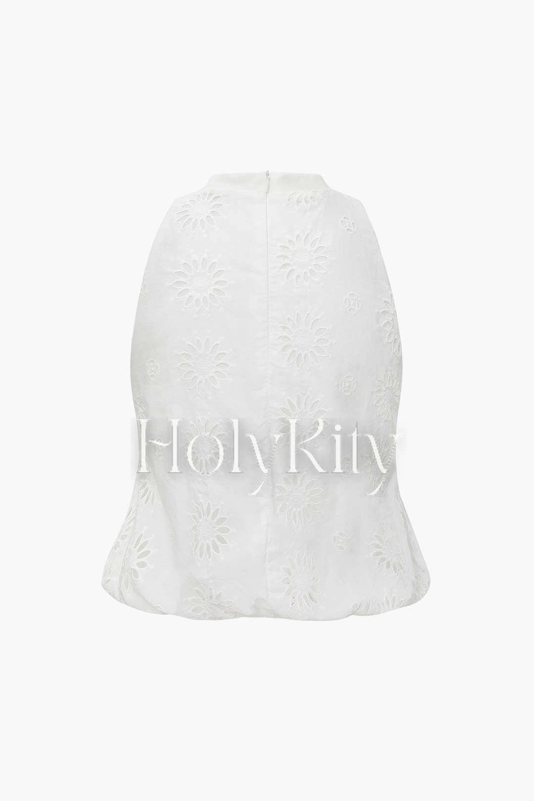 Ärmelloses Top mit Cutwork-Print