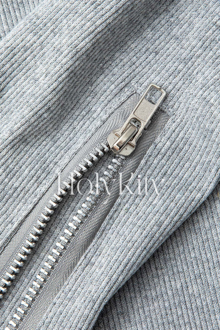 Zip Up Flap Pocket Hooded Knit Mini Dress