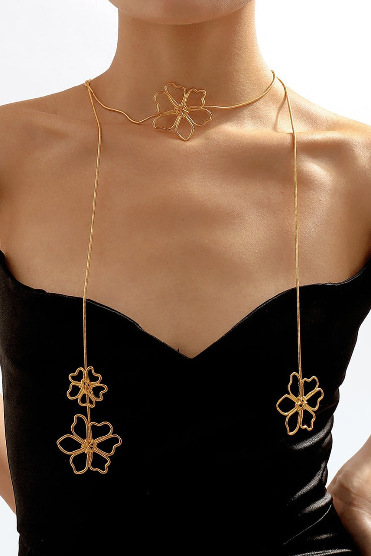 Collier fleur 3D en métal