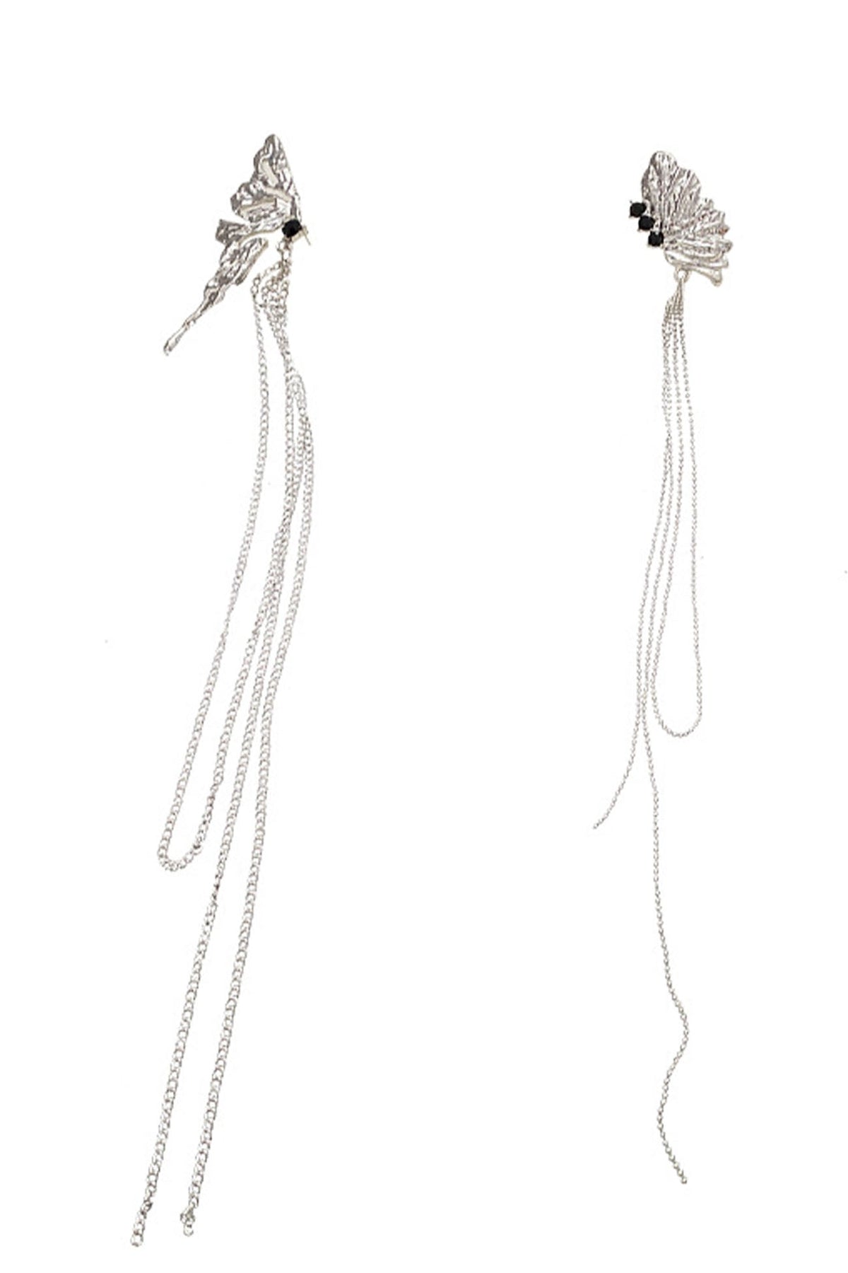 Asymmetric Butterfly Fringe Earrings