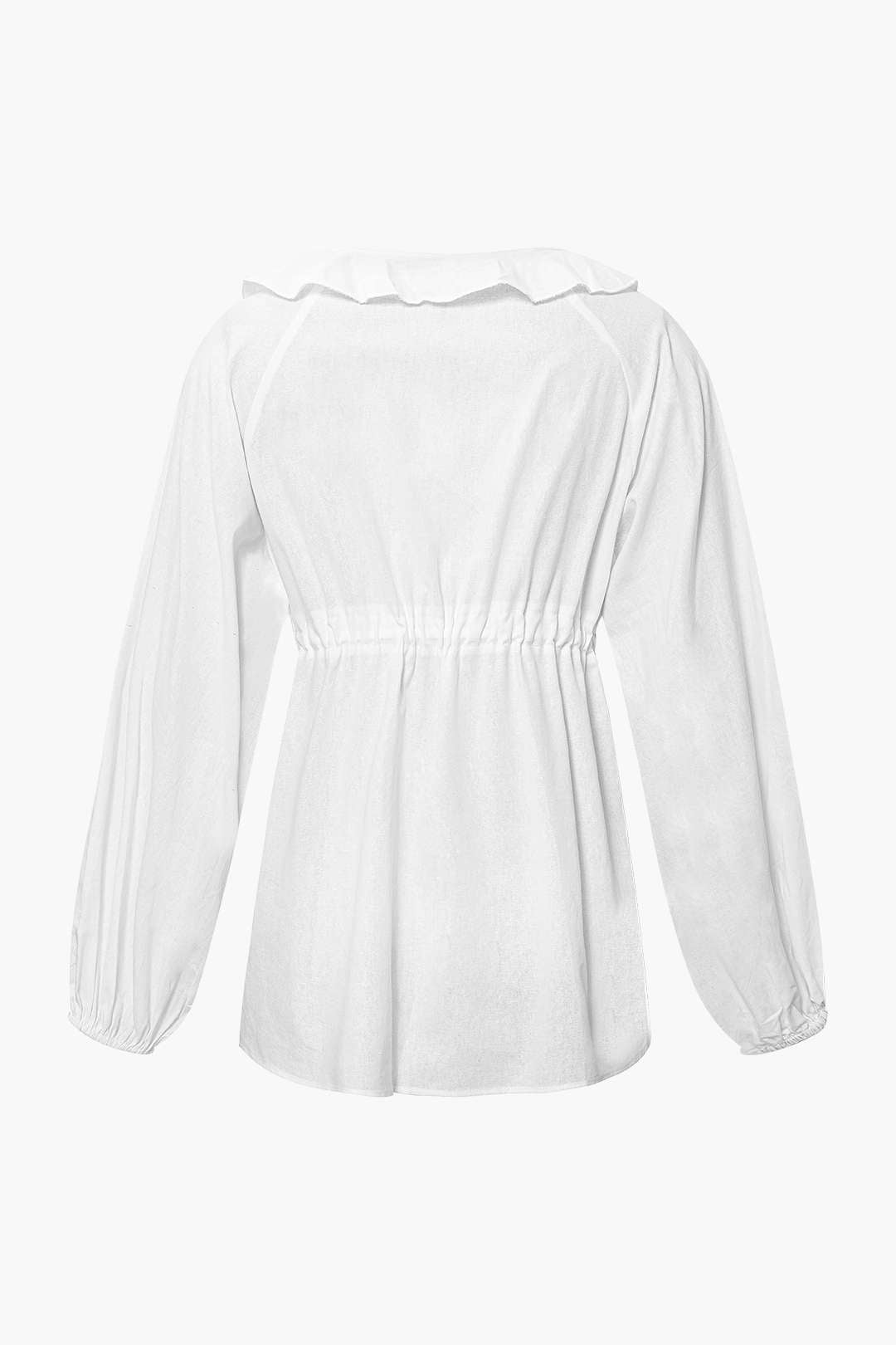 Set aus Bluse mit V-Ausschnitt, Rüschen und Bindeband vorn und Shorts mit elastischer Taille