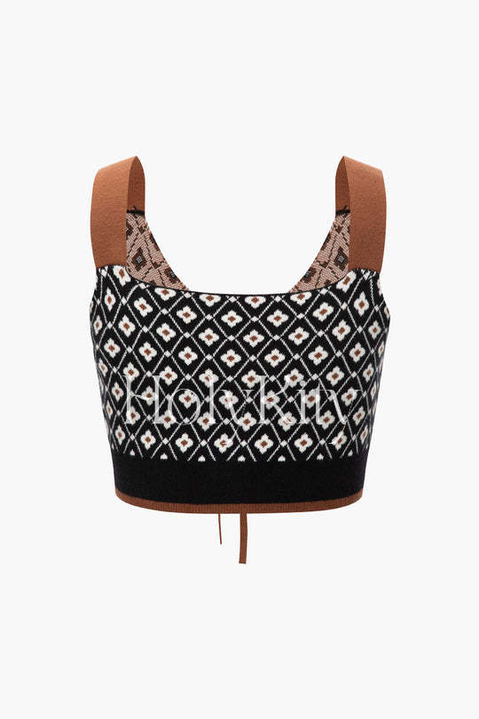 Cami-Top mit Blumenmuster und Bindeband vorne