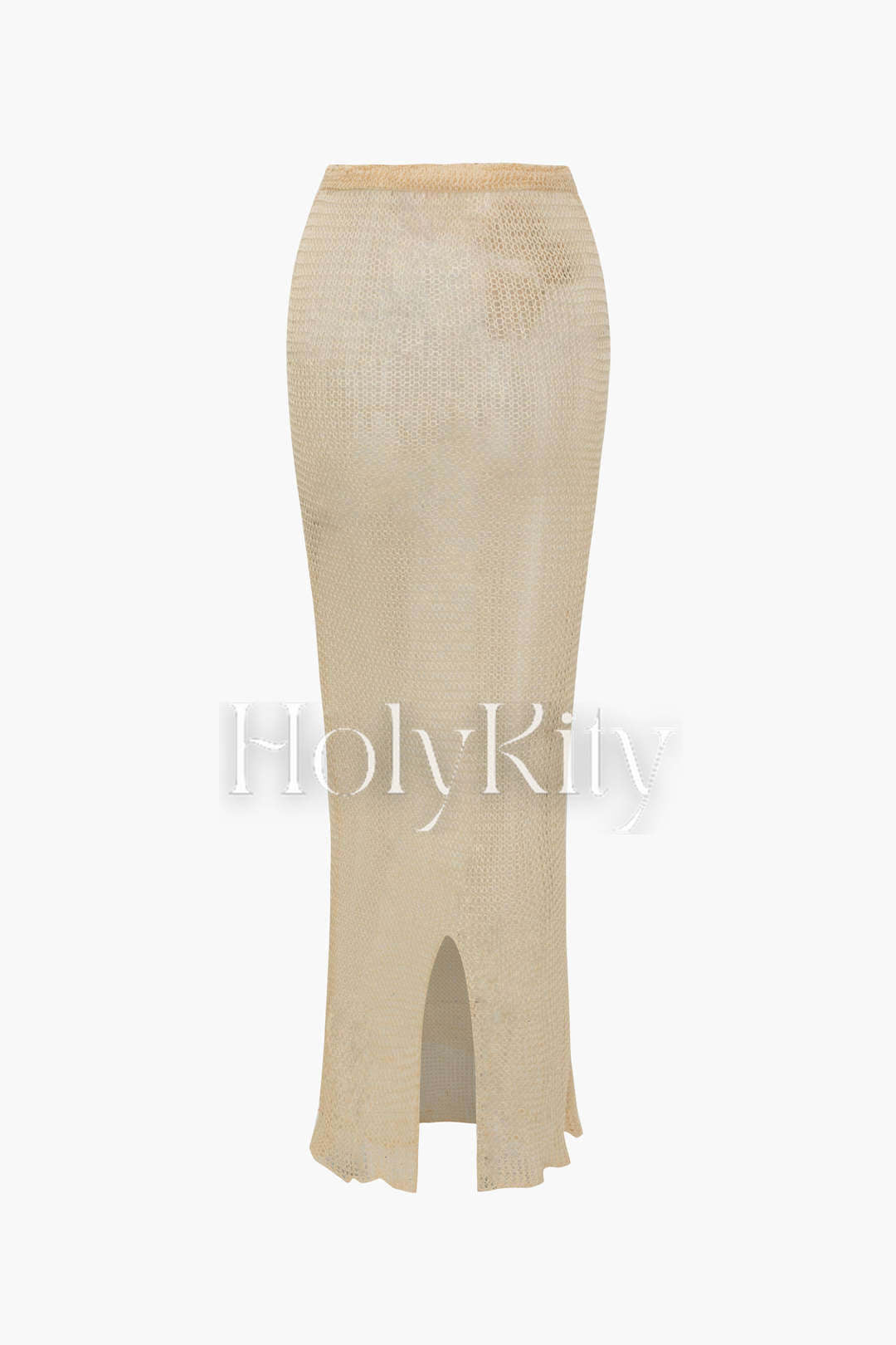 3D Flower Knit Split Skirt