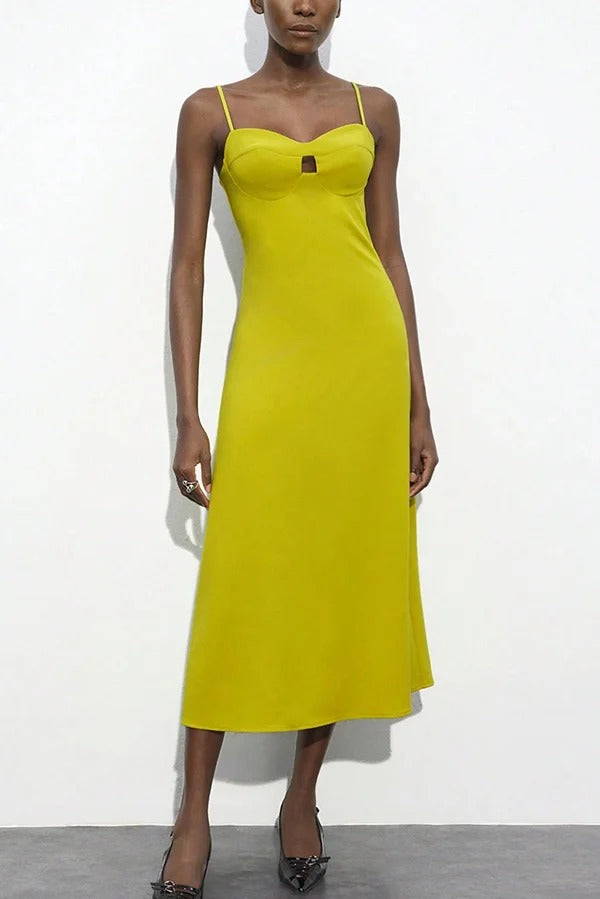 Sexy Hollow Strap Backless Slim Midi Dress