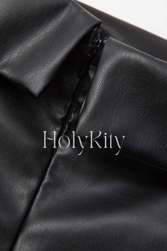 Faux Leather Straight Leg Pants