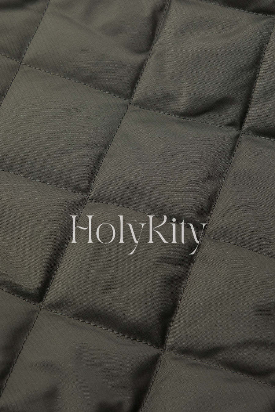 Quilted Stand Collar Button Up Jacket