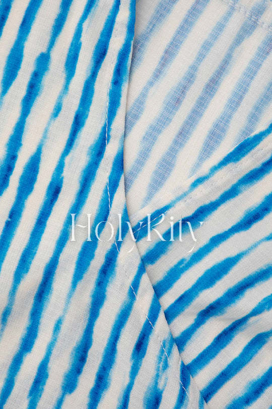 Stripe Knot Hem Blouse