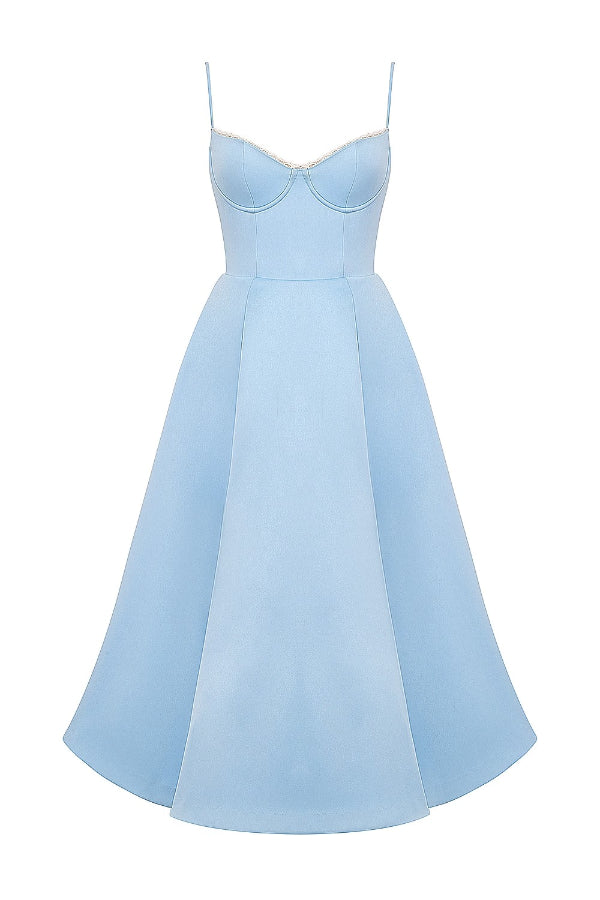 Suspender V-Neck Sleeveless Tutu Maxi Dress