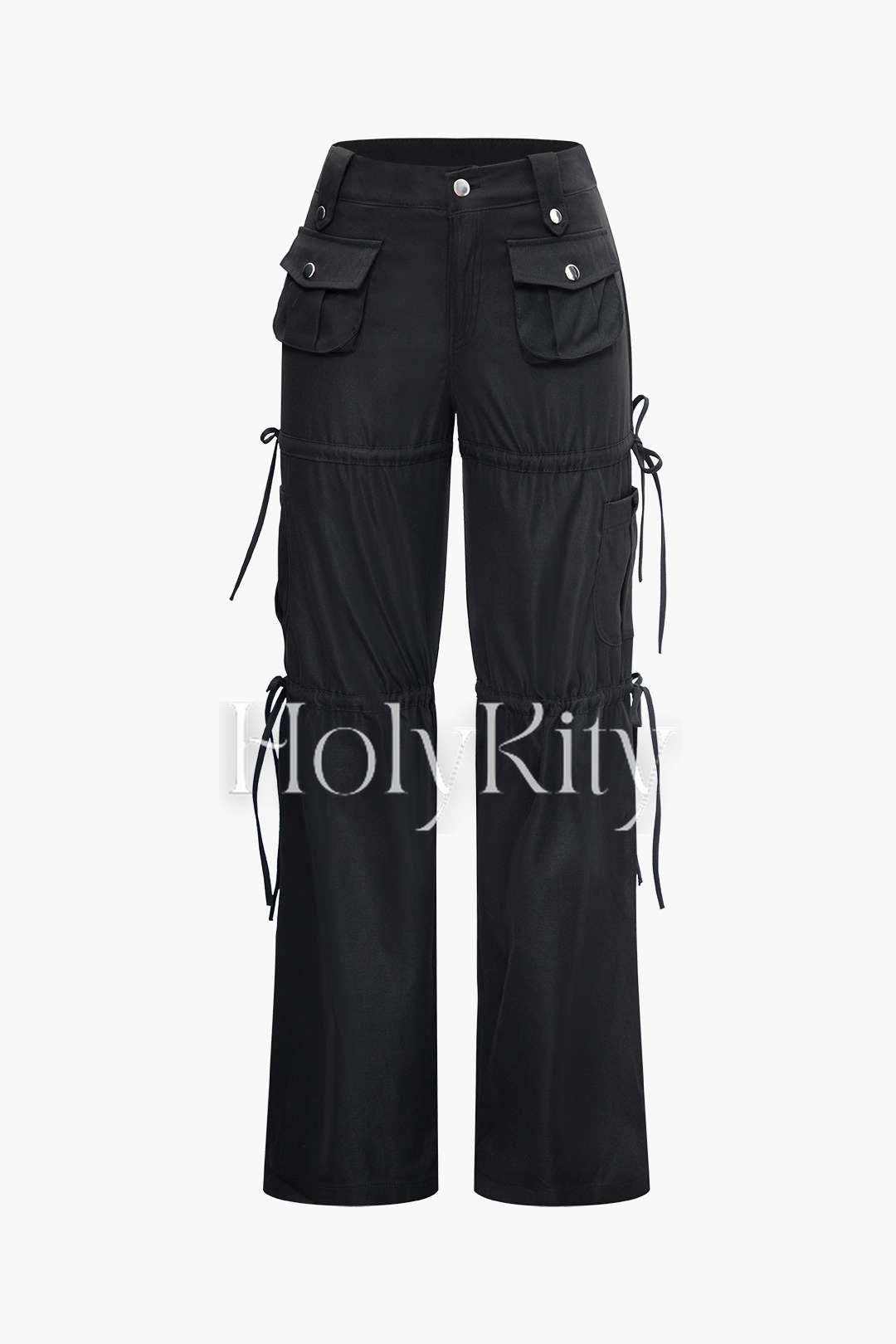 Cargohose mit geradem Bein und seitlichen Bindetaschen