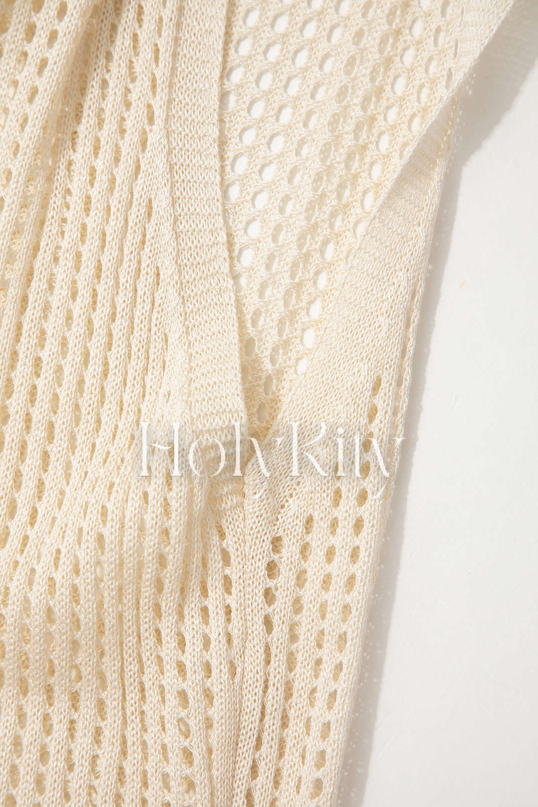 Ärmelloses Maxikleid mit offenem Strickmuster