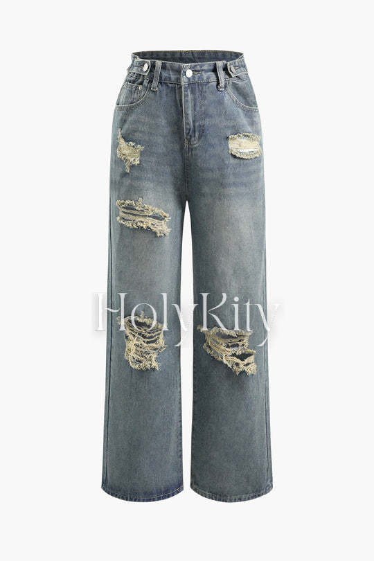 Zerstörte gerade Jeans