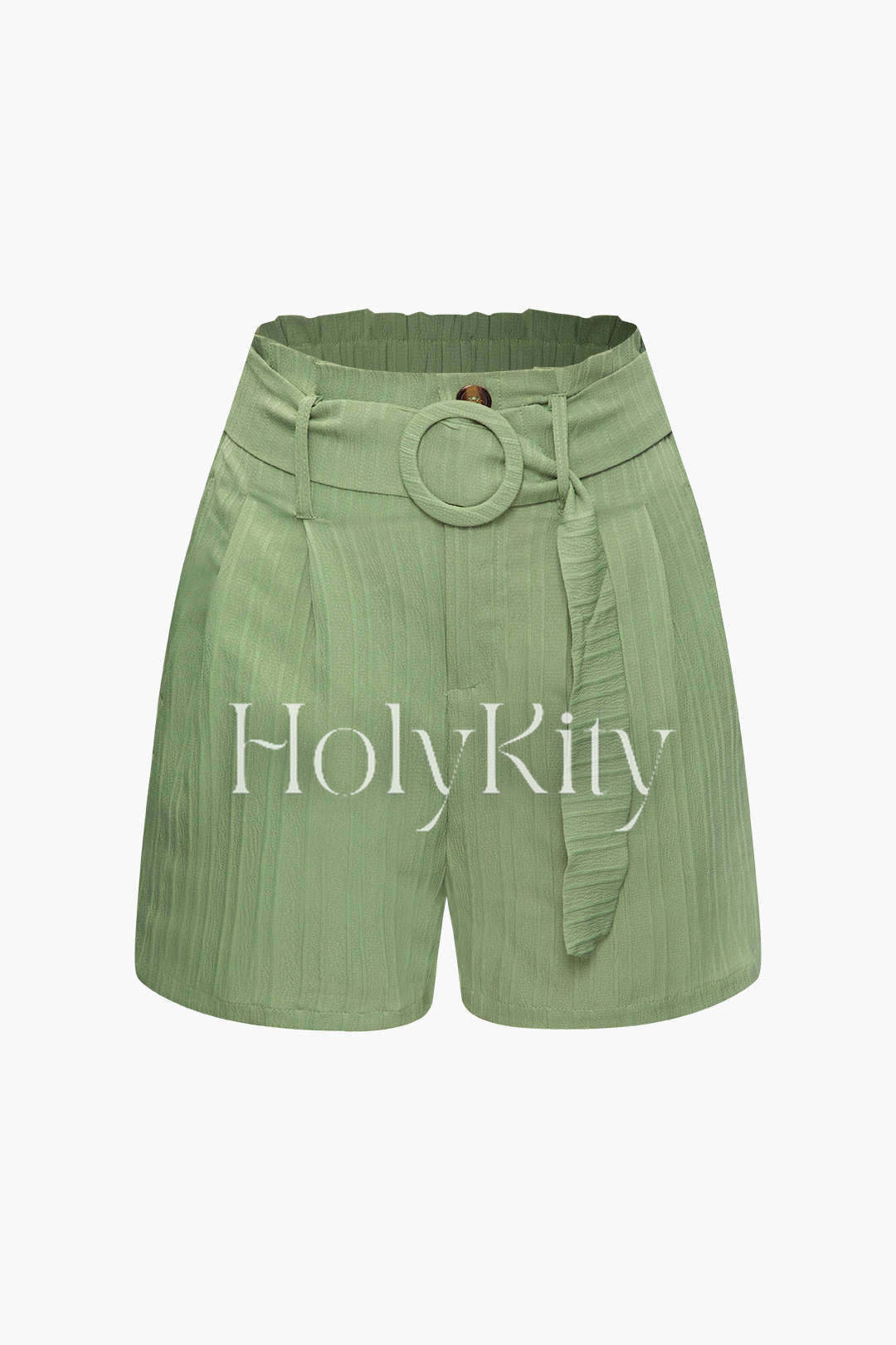 Shorts mit Gürtel und Rüschen