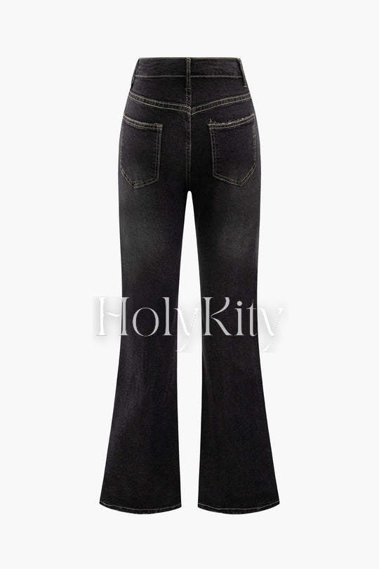 Jean bootcut délavé