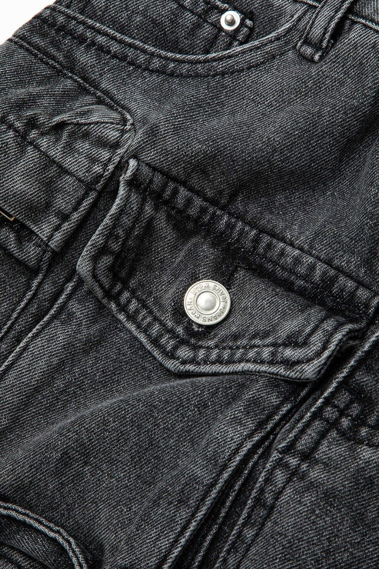 Flap Pocket Denim Skirt