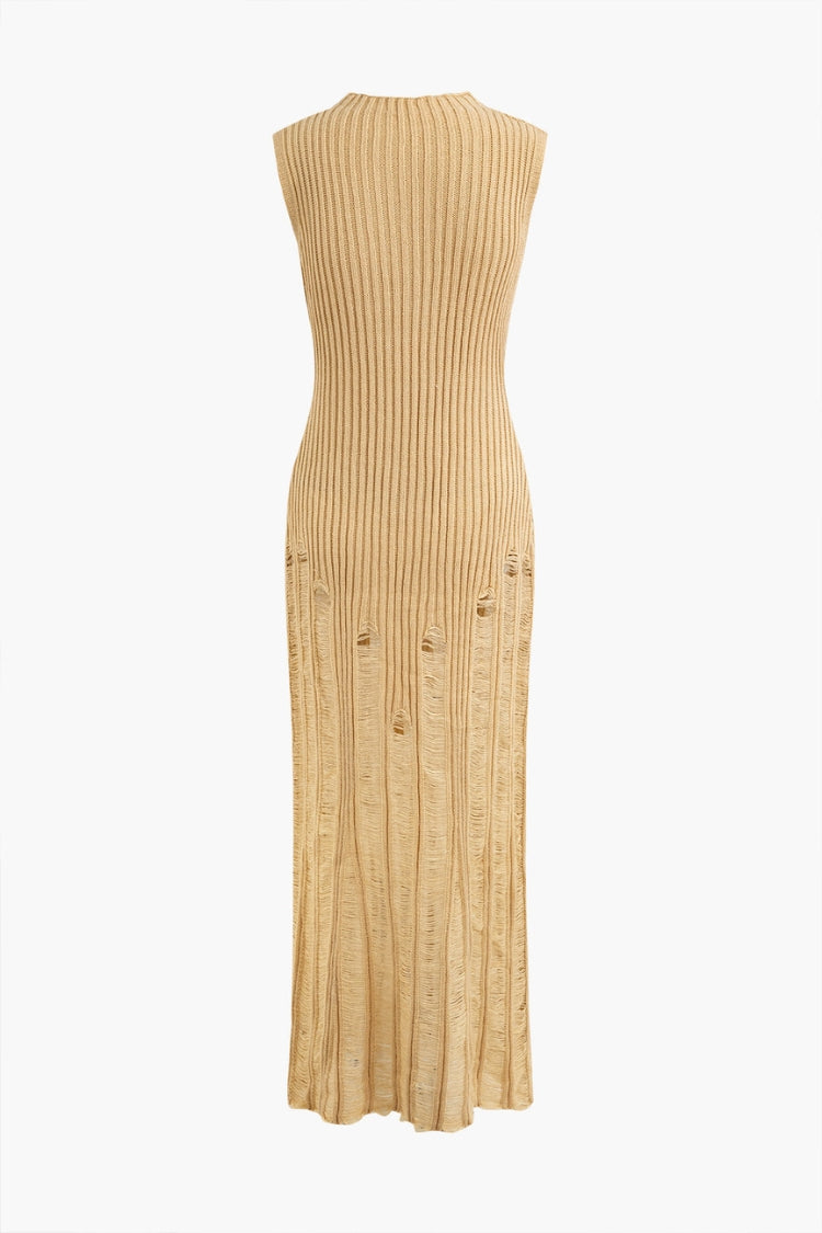 Distressed Ladder Knit Dress