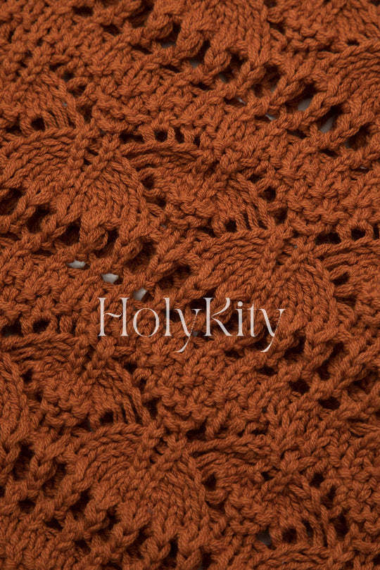 Offenes Stricktop mit Kontraststruktur