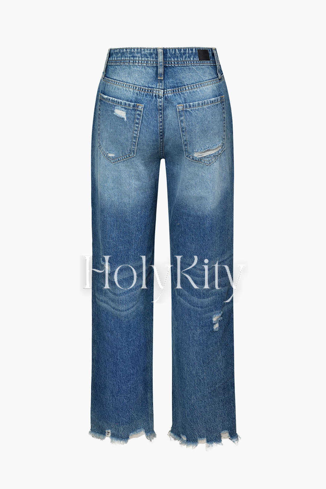 Zerrissene Jeans mit geradem Bein