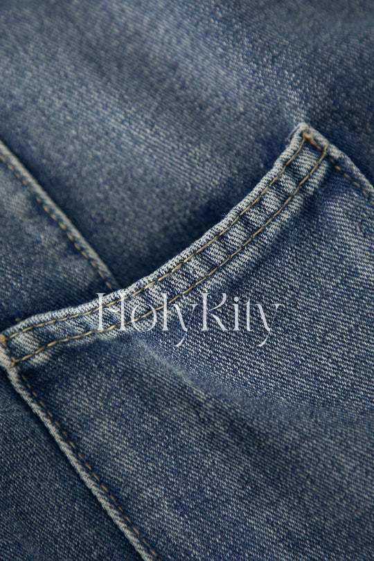 Multi-pocket Wide Leg Cargo Jeans