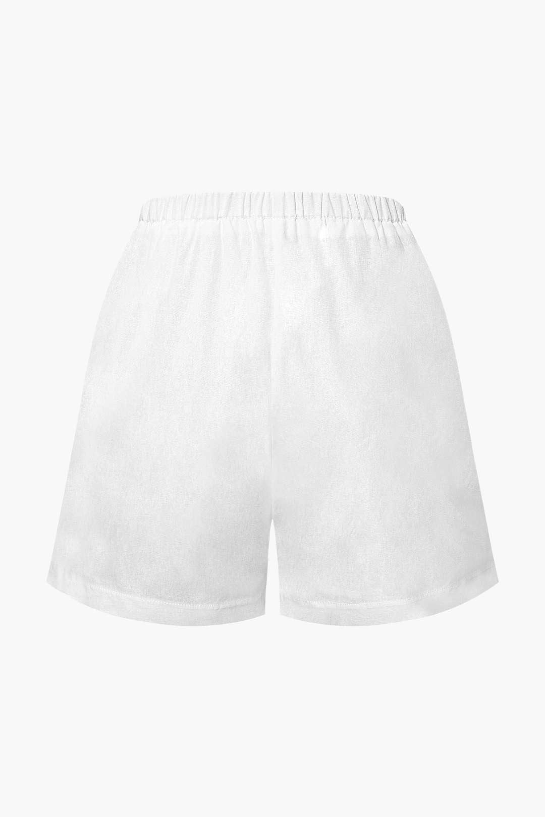 Set aus Bluse mit V-Ausschnitt, Rüschen und Bindeband vorn und Shorts mit elastischer Taille