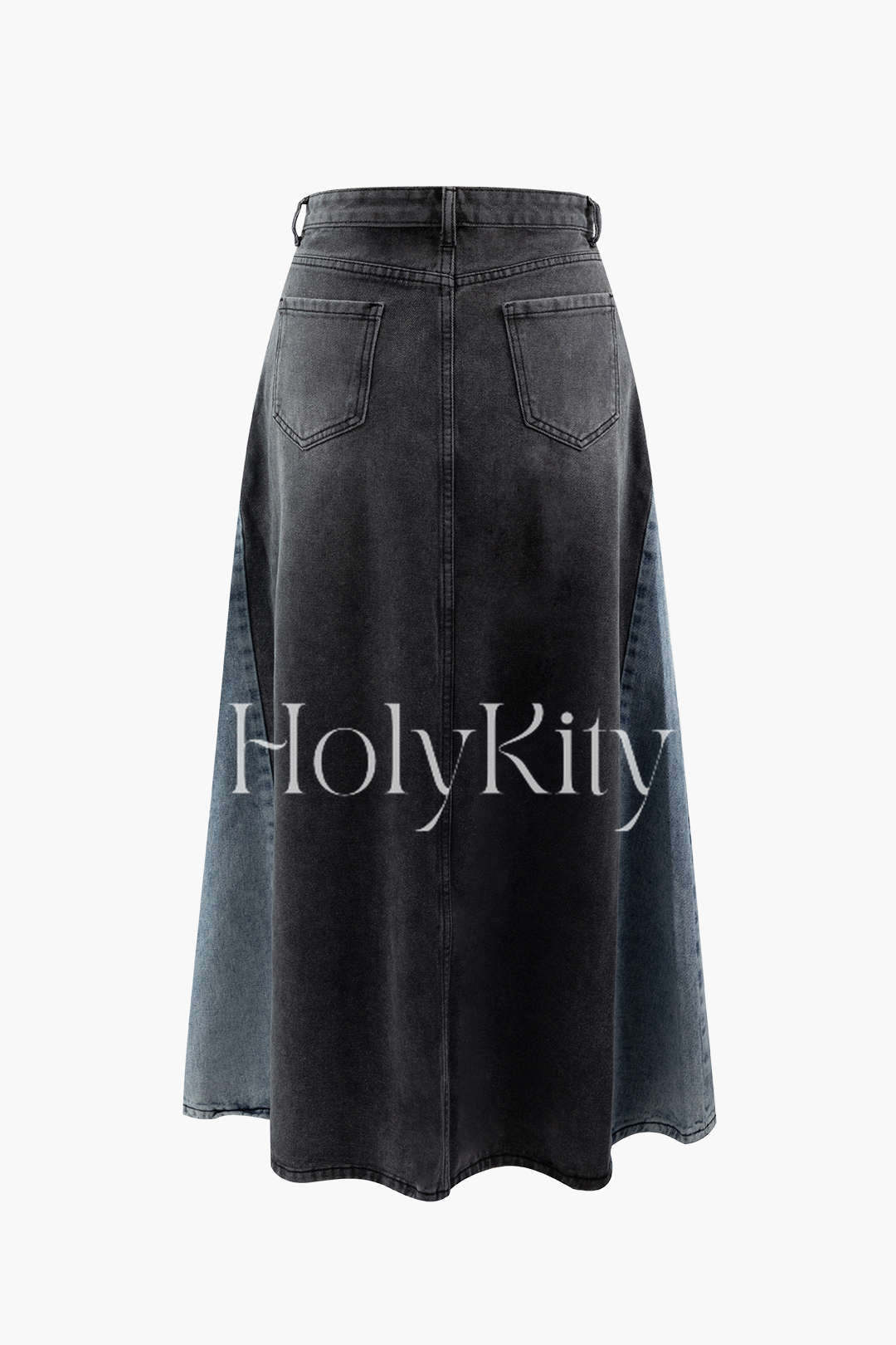 Jupe longue en jean patchwork