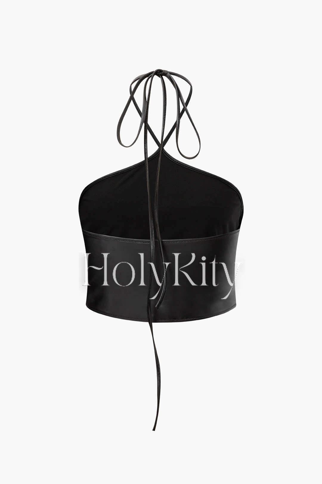 Neckholder-Camisole aus Kunstleder
