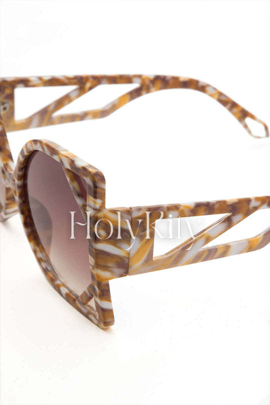 Tortoiseshell Square Bevel Sunglasses