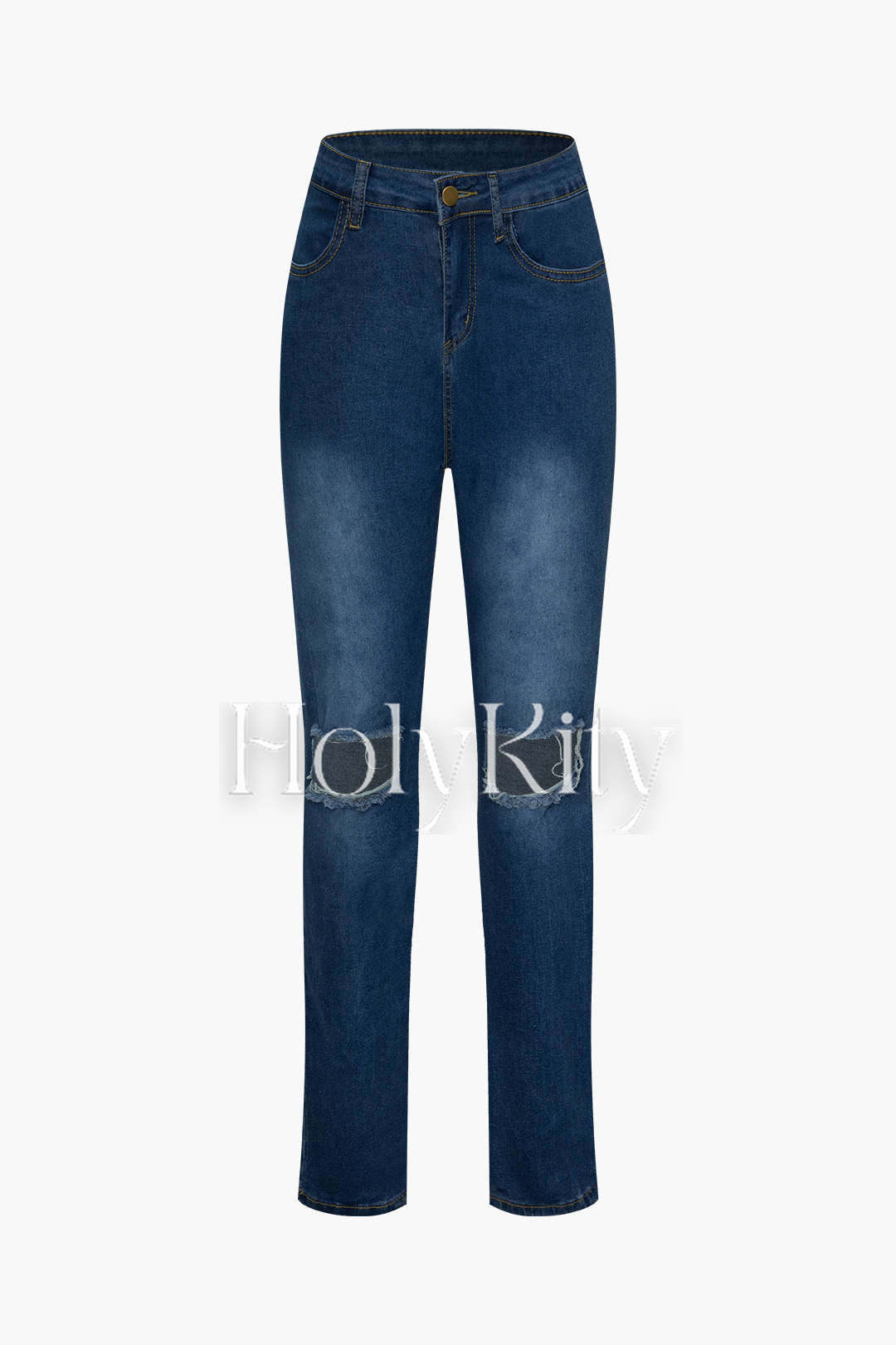 Ausgeblichene, zerrissene Skinny Jeans