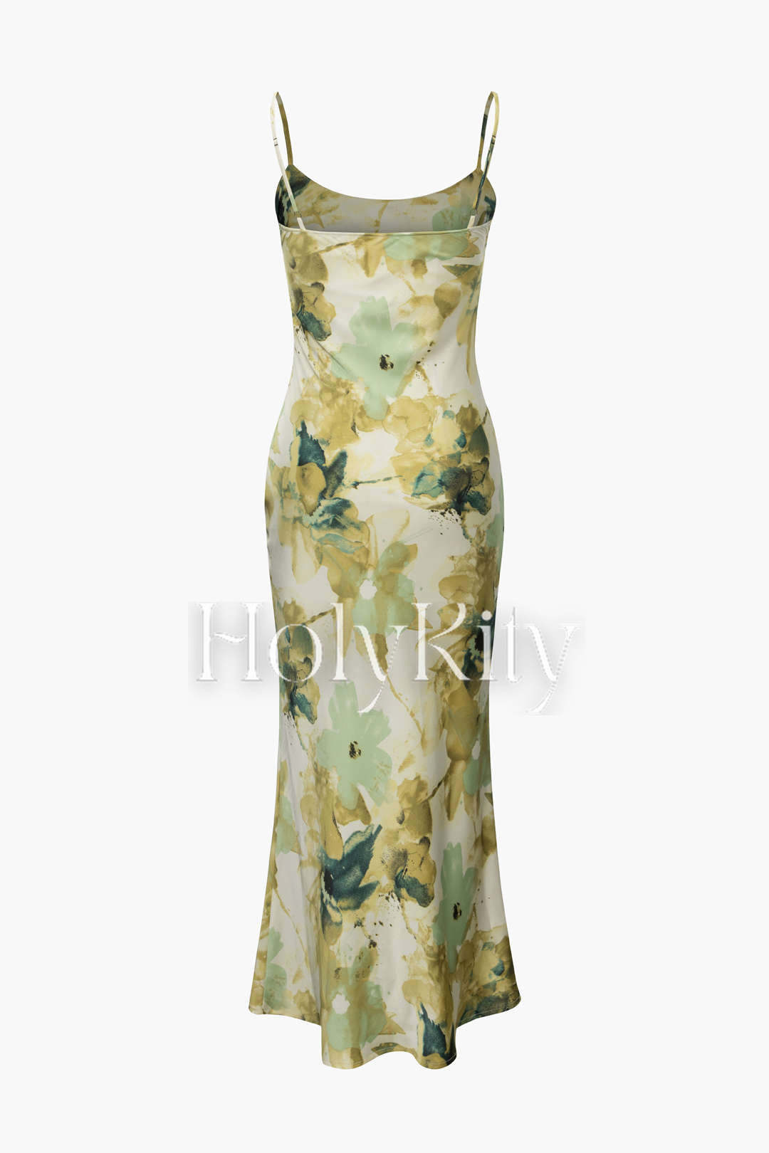 Figurbetontes Maxi-Slip-Kleid mit Blumenmuster
