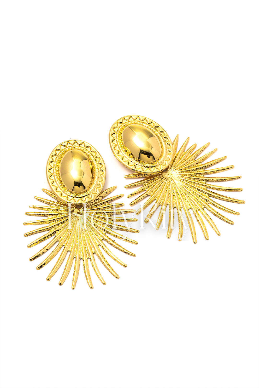 Tropfenohrringe mit Golddekor