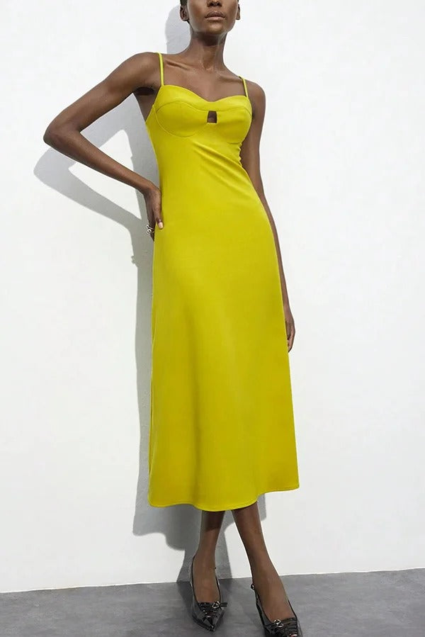 Sexy Hollow Strap Backless Slim Midi Dress