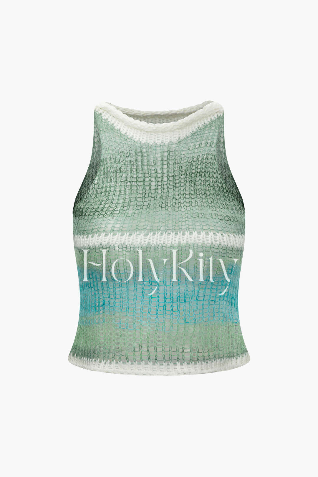 Tanktop aus durchbrochenem Strick mit Ombré-Muster