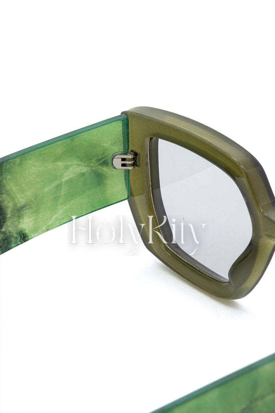 Lunettes de soleil à monture rectangulaire surdimensionnée