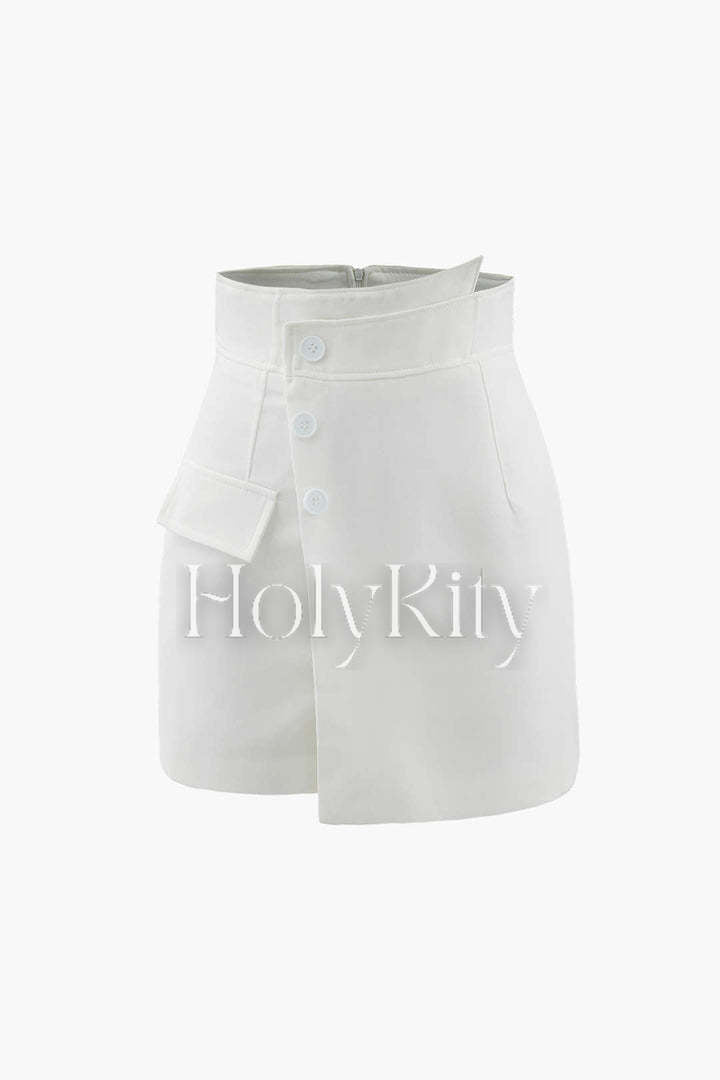 Short tailleur asymétrique enveloppant