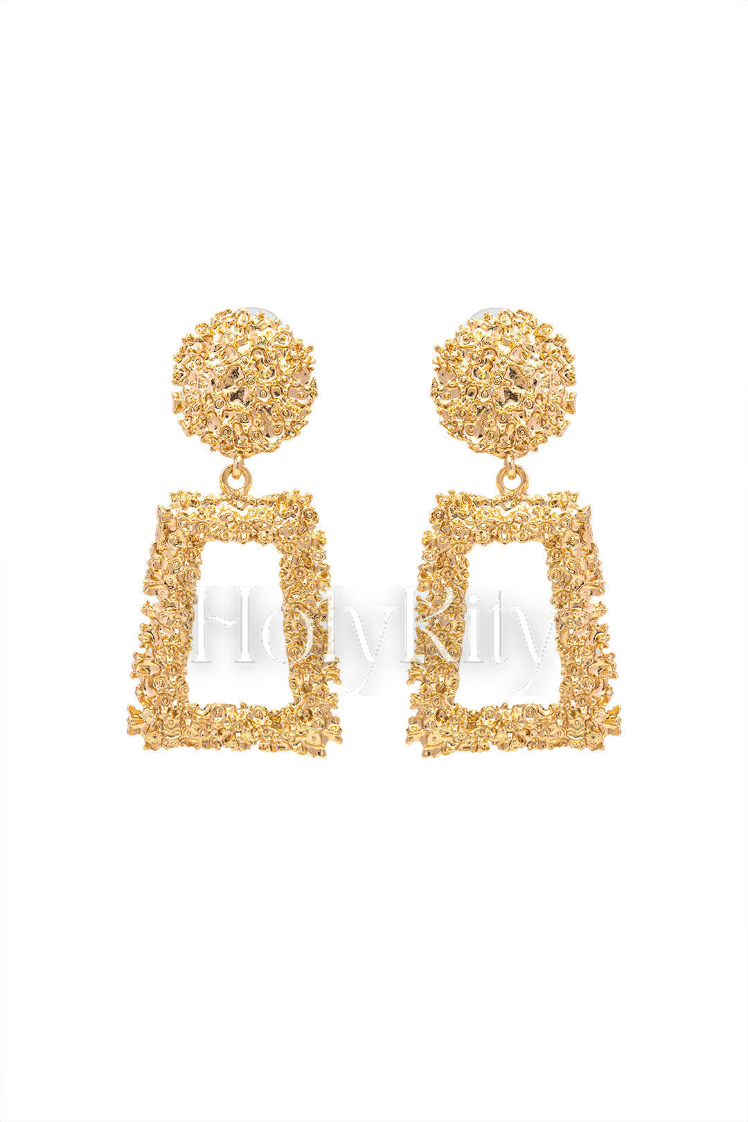 Textured Rectangle Drop Earrings