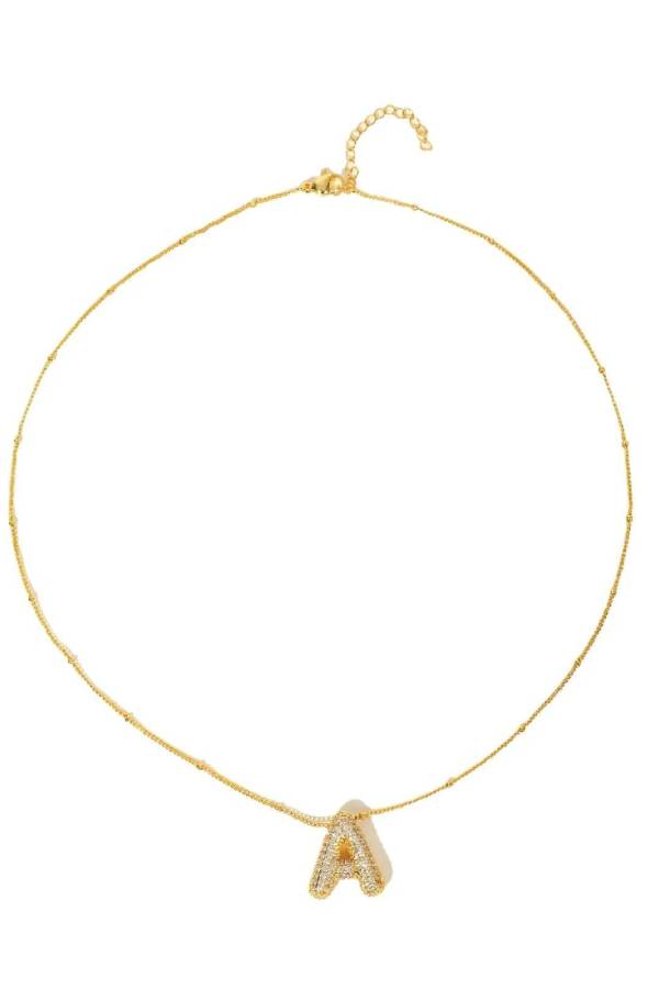 Pavl Bubble Letter Monogram Necklace