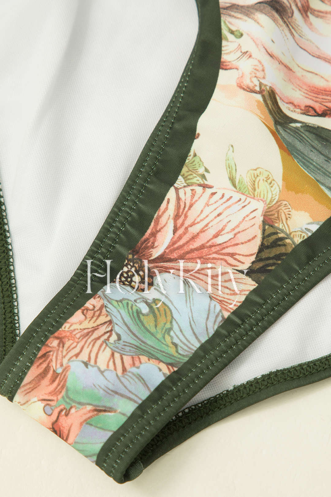 Einteiliger Badeanzug mit Blumenmuster und One-Shoulder-Träger und Rüschenüberzug