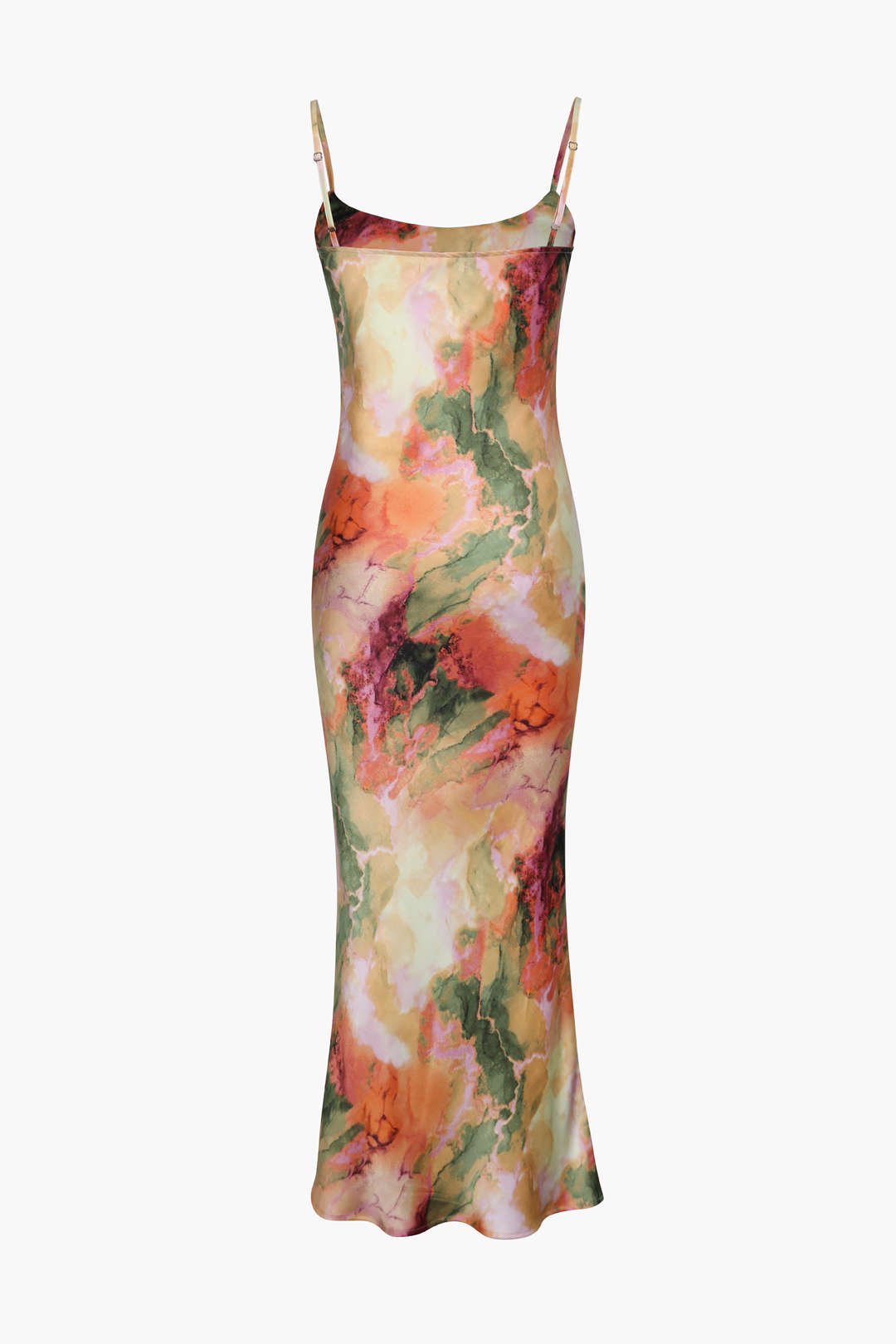 Robe nuisette mi-longue ajustée à imprimé abstrait