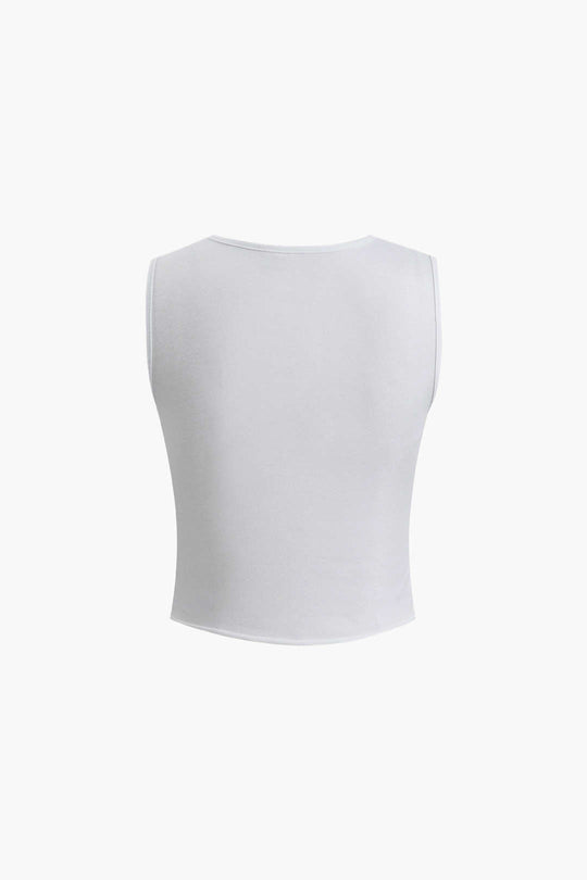 Body Print Crop Tank Top
