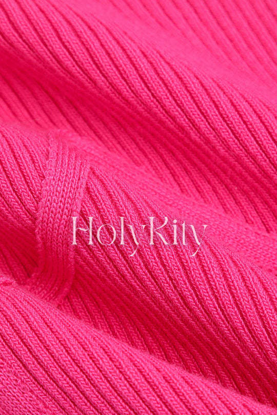 Haut camisole en tricot côtelé à col carré