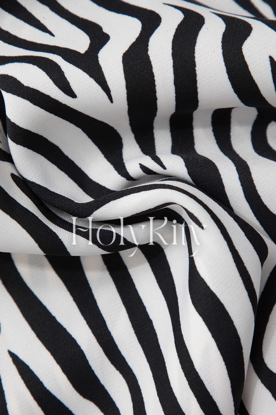 Zebra-Stripe Knot Hem Blouse