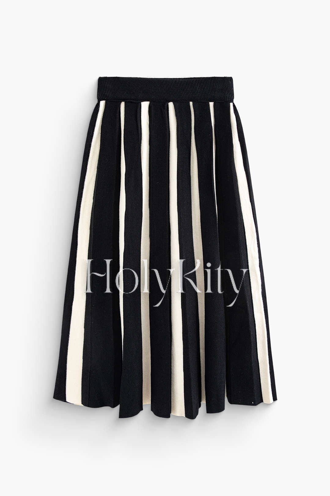 Contrast Stripe A-shape Knit Skirt