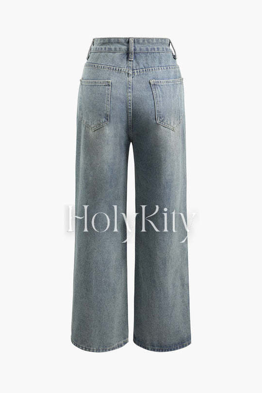 Zerstörte gerade Jeans