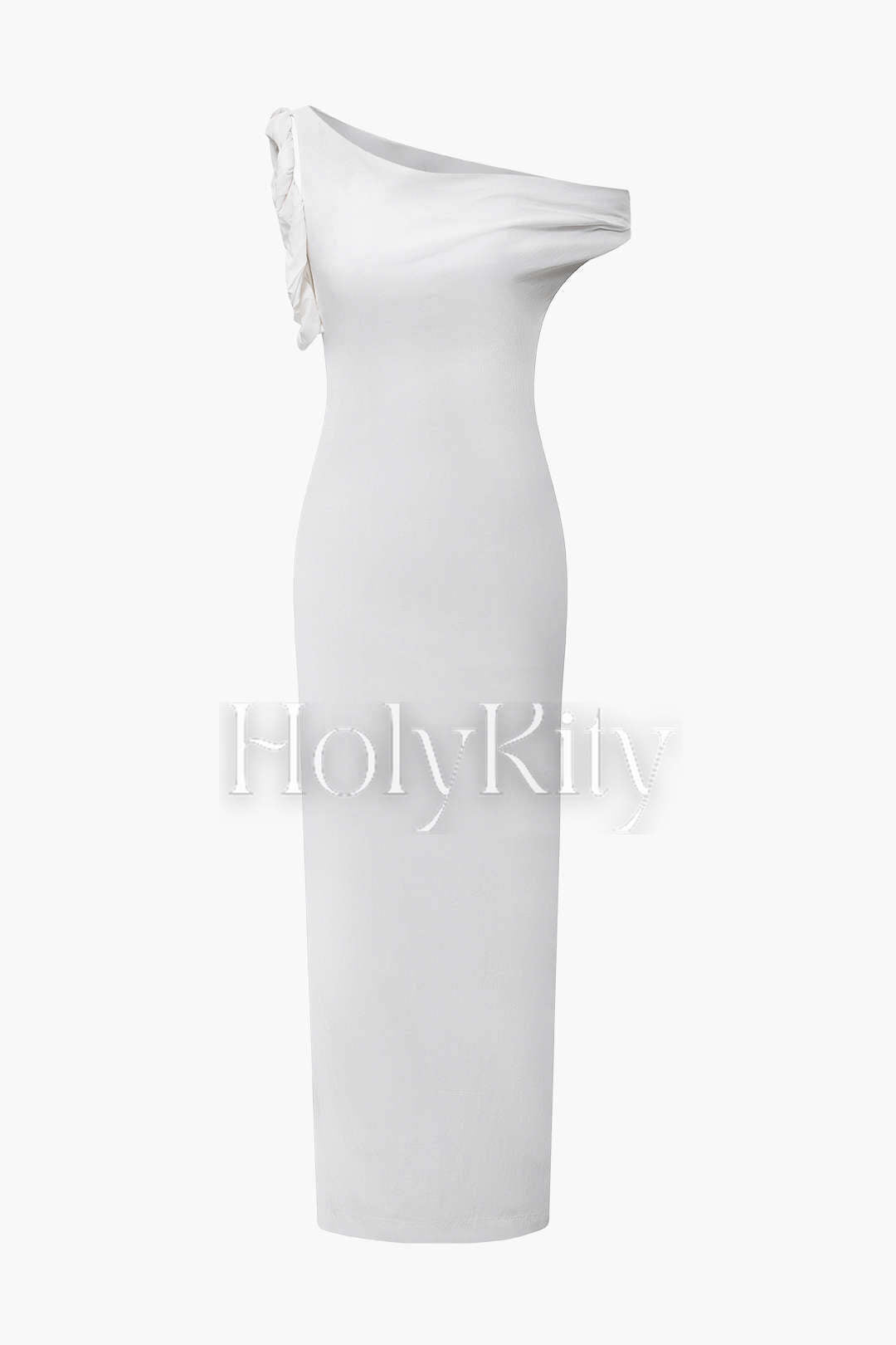 Asymmetrisches Maxikleid mit Schlitz auf der Rückseite
