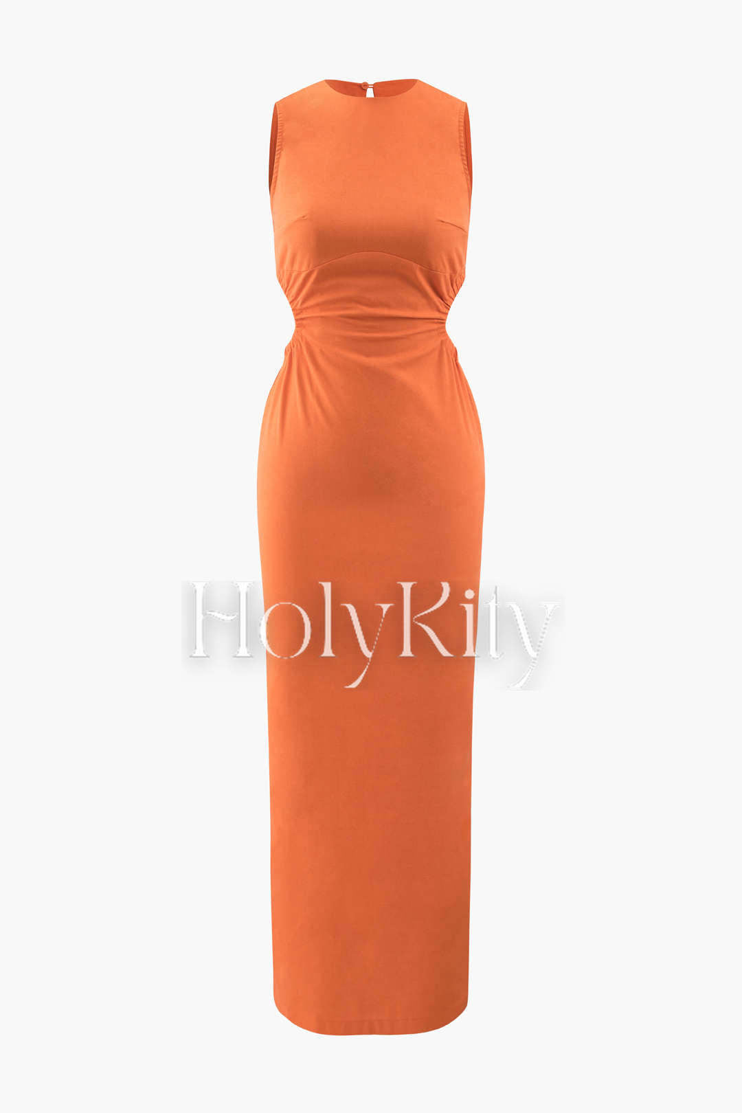 Linen Backless Slit Maxi Dress