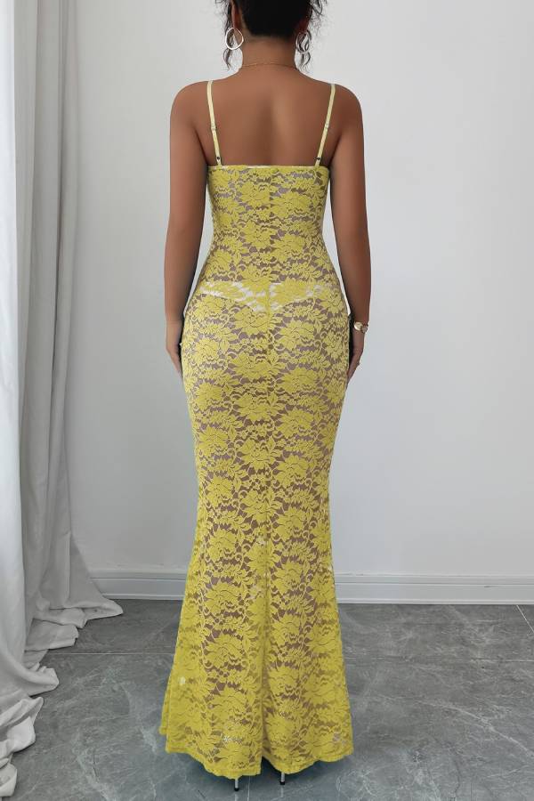 Elegant and graceful suspender hollow skirt