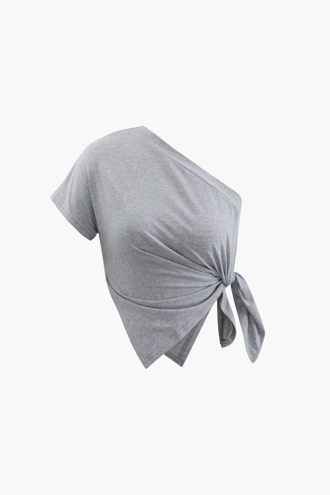 T-shirt court à une épaule avec nœud
