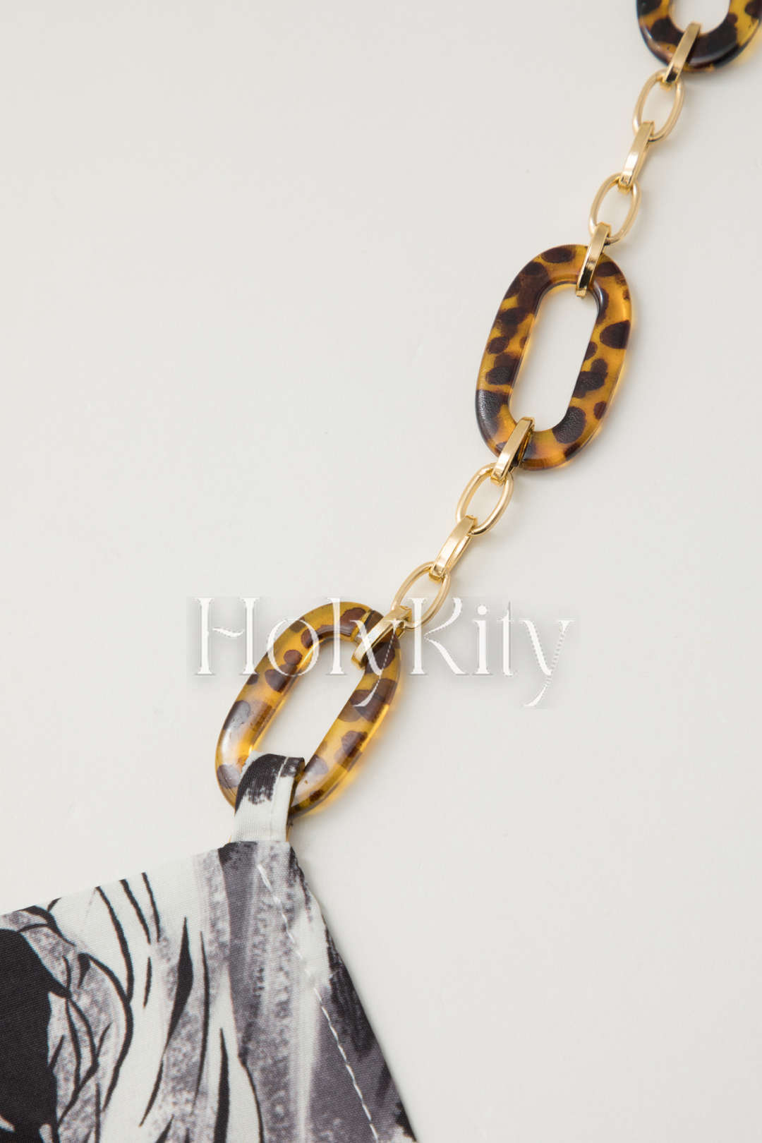 Neckholder-Top mit Wasserfallausschnitt und Gesichtsdruck