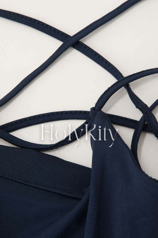 Cross Tie Back Mermaid Maxi Dress