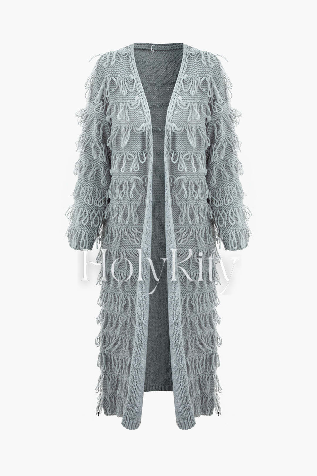 Fringe Long Sleeve Sweater Cardigan
