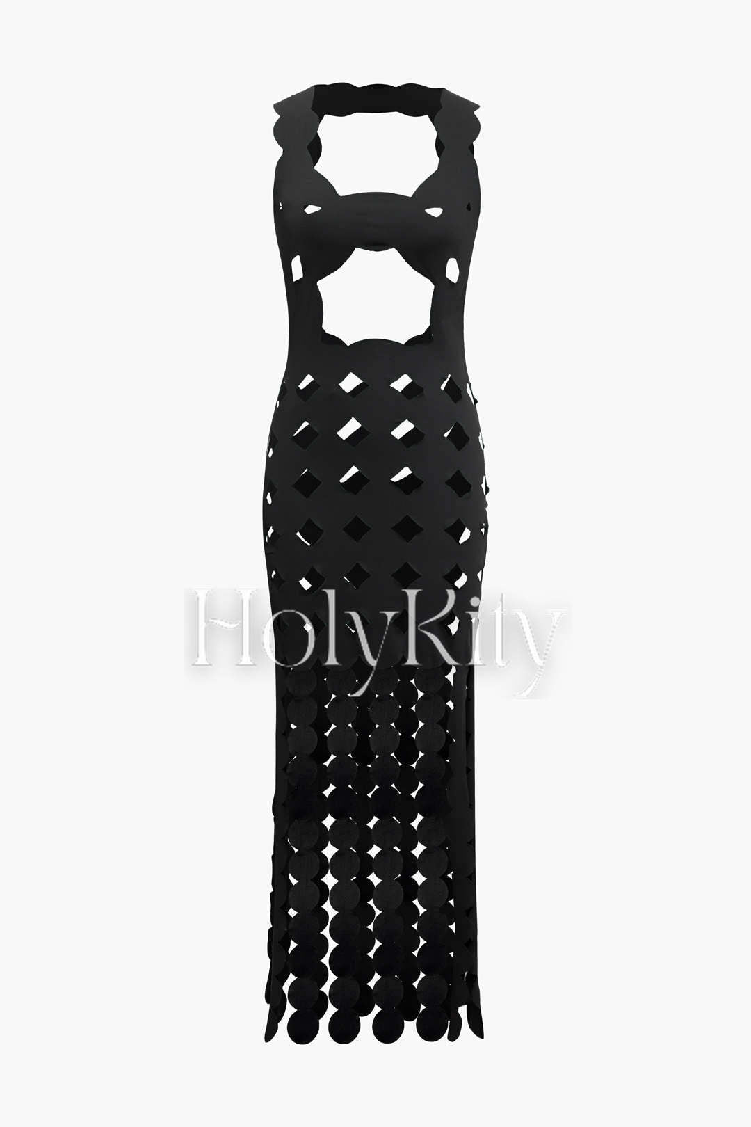 Circle Cut Fringe Midi Dress